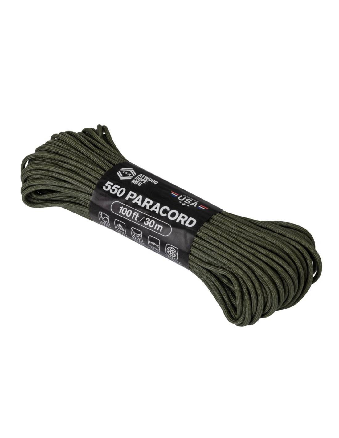 Tex Rope 550 Paracord (100ft) | Atwood Rope MFG | Helikon-Tex