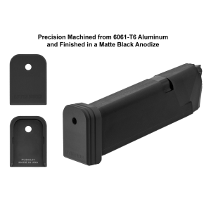 +0 Base Pad, for GLOCK® 9mm/.40 OEM Magazine, Black Aluminum | UTG PRO®