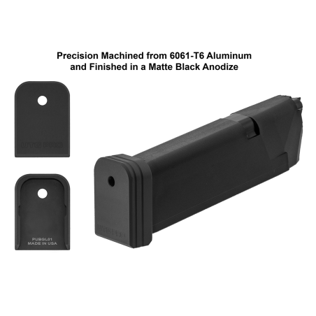 +0 Base Pad, for GLOCK® 9mm/.40 OEM Magazine, Black Aluminum | UTG PRO®