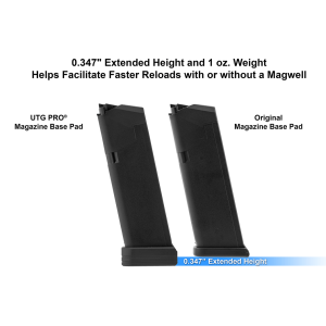 +0 Base Pad, for GLOCK® 9mm/.40 OEM Magazine, Black Aluminum | UTG PRO®