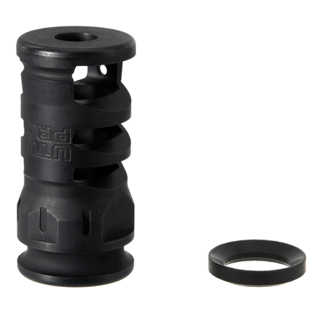 AR15 Stubby Muzzle Brake, .223/5.56, 1/2"X28 1.75" Length | UTG PRO®