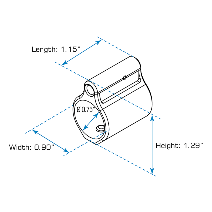 Micro Gas Block, Steel, .750" Inner Diameter | UTG®