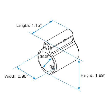 Micro Gas Block, Steel, .750" Inner Diameter | UTG®