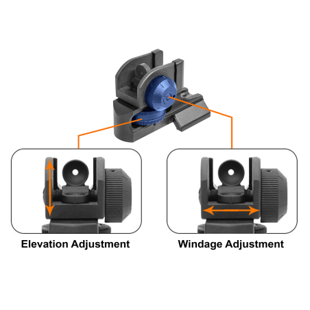 Super Slim Fixed Rear Sight, A2 Dual Aperture with 6/3 Drum | UTG®