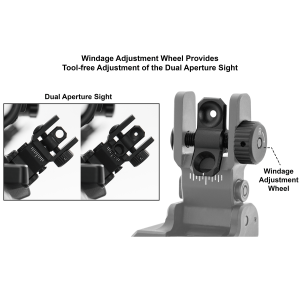 ACCU-SYNC® 45 Degree, Dual Aperture Rear Sight, Manual Flip-up | UTG®