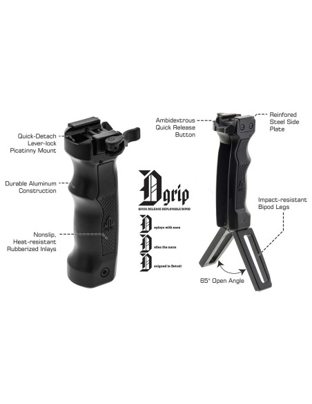 D GRIP® Quick Release Deployable Bipod | UTG® UTG® & UTG PRO® - 3