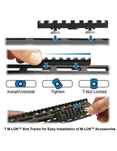 AR15 Super Slim M-LOK Carbine Length Drop-in Rail | UTG Pro UTG® & UTG PRO® - 4