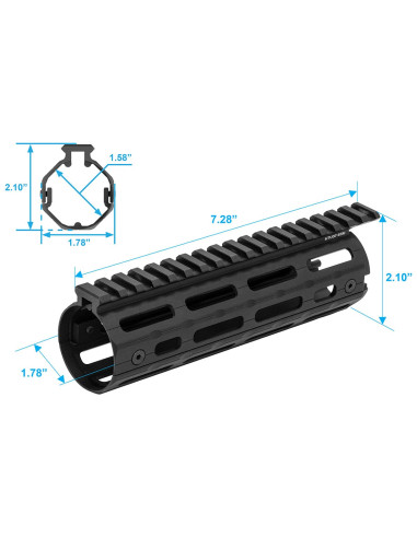 AR15 Super Slim M-LOK Carbine Length Drop-in Rail | UTG Pro UTG® & UTG PRO® - 3
