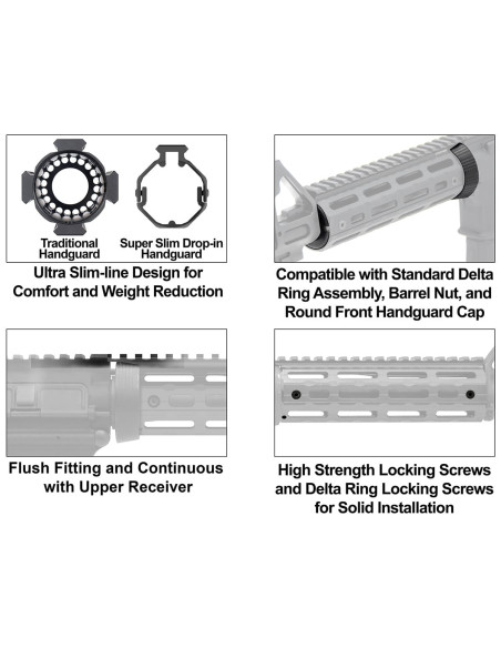 AR15 Super Slim M-LOK Carbine Length Drop-in Rail | UTG Pro UTG® & UTG PRO® - 6