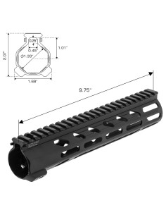 Arwen M-LOK Free Float Handguard, 254 mm-Black | UTG Pro UTG® & UTG PRO® - 1 2