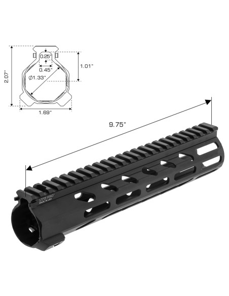 Arwen M-LOK Free Float Handguard, 254 mm-Black | UTG Pro UTG® & UTG PRO® - 2
