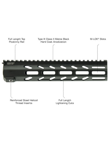 Arwen M-LOK Free Float Handguard, 254 mm-Black | UTG Pro UTG® & UTG PRO® - 8