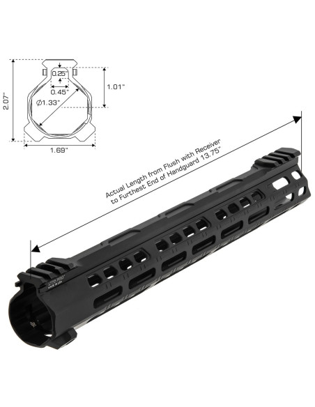 Forerunner M-LOK Free Float Handguard, 356 mm-Black | UTG Pro UTG® & UTG PRO® - 1