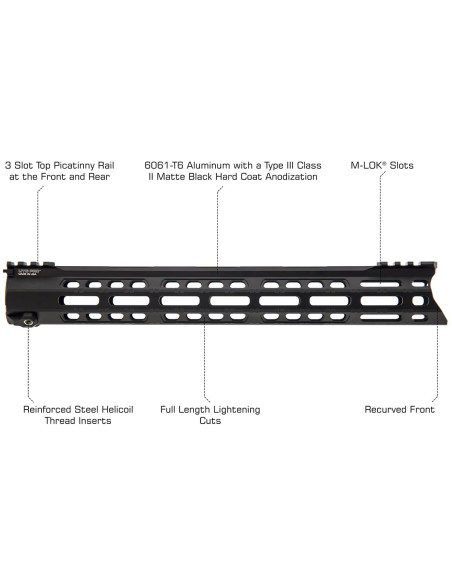 Forerunner M-LOK Free Float Handguard, 356 mm-Black | UTG Pro UTG® & UTG PRO® - 3