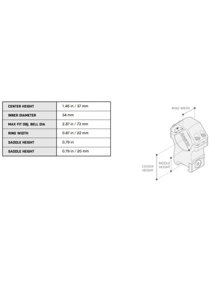 34mm/2PCs High Profile P.O.I® Picatinny Rings (20 mm) | UTG Pro UTG® & UTG PRO® - 6