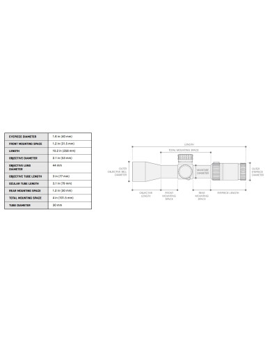 Compact Scope, 3-12X44 30mm AO, IE, Glass UMOA Reticle | UTG UTG & UTG Pro - 9