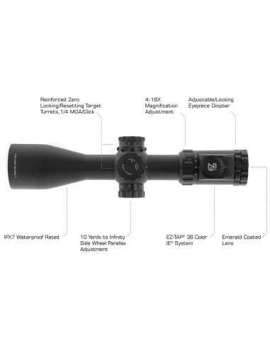 Compact Scope, 4-16X44 30mm AO, IE, Glass UMOA Reticle | UTG UTG & UTG Pro - 4