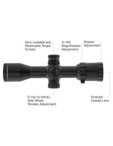 BugBuster Scope, 3-12X32 1 AO, Mil-dot, Dovetail Rings | UTG UTG & UTG Pro - 4