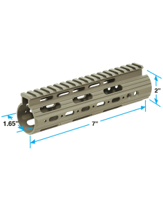 AR15 Super Slim Free Float Handguard, 7" Carbine-length, FDE Cerakote | UTG Pro® UTG & UTG Pro - 1 2