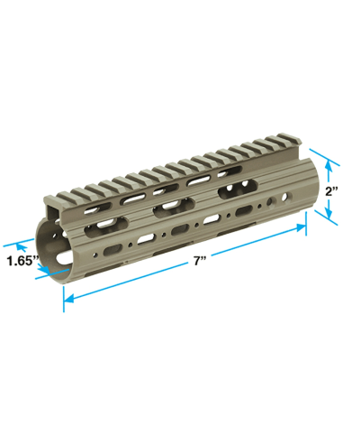 AR15 Super Slim Free Float Handguard, 7" Carbine-length, FDE Cerakote | UTG Pro® UTG & UTG Pro - 2