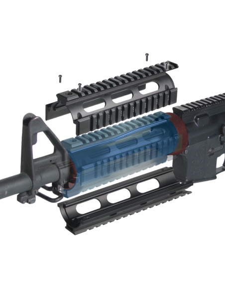 UTG PRO® AR15 Drop-in Quad Rail Handguard, Carbine-length, Extended Top Rail UTG & UTG Pro - 4