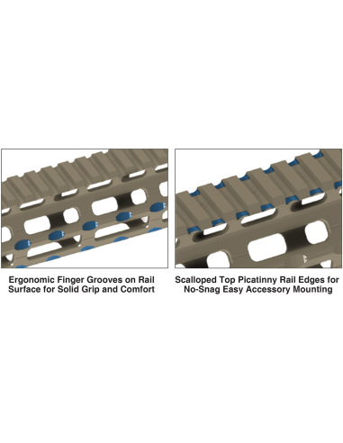UTG PRO® AR15 Super Slim Free Float M-LOK® Handguard, 15", FDE CERAKOTE® UTG & UTG Pro - 4