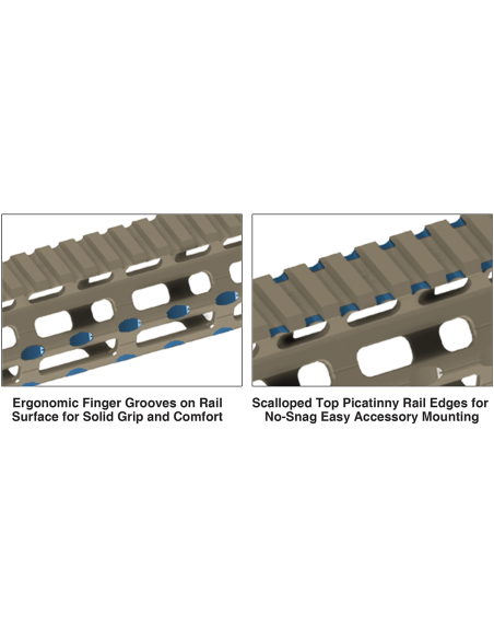 UTG PRO® AR15 Super Slim Free Float M-LOK® Handguard, 15", FDE CERAKOTE® UTG & UTG Pro - 4