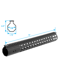 UTG PRO® Super Slim Free Float Keymod Handguard, for RUGER® RPR, 15" UTG & UTG Pro - 1 2