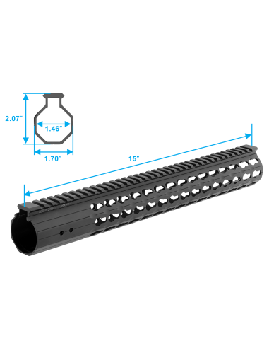 UTG PRO® Super Slim Free Float Keymod Handguard, for RUGER® RPR, 15" UTG & UTG Pro - 2