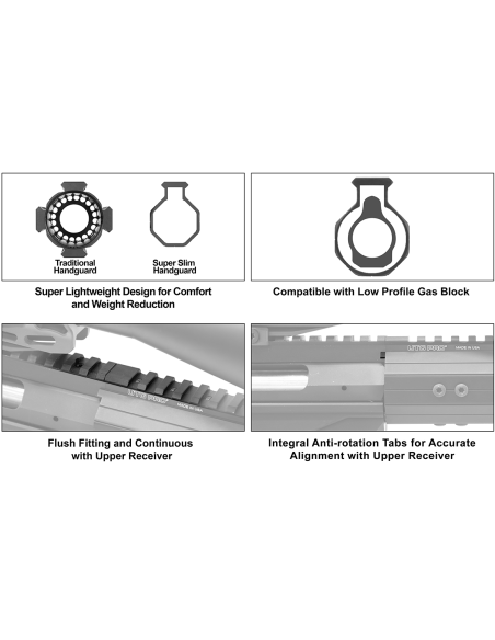 UTG PRO® Super Slim Free Float Keymod Handguard, for RUGER® RPR, 15" UTG & UTG Pro - 4