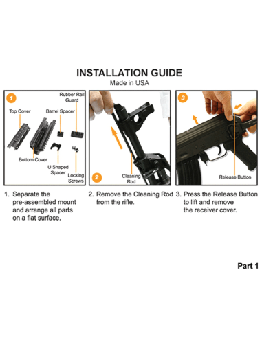 UTG PRO® AK Quad Rail Handguard, for Yugo M70 UTG & UTG Pro - 4