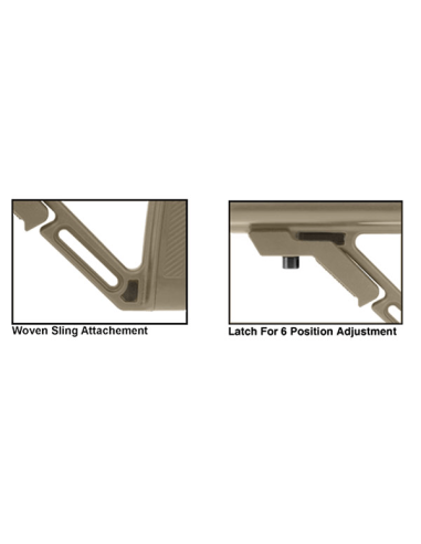 UTG PRO® AR15 Ops Ready S2 Mil-spec Stock Kit, FDE UTG & UTG Pro - 7