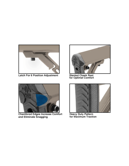 UTG PRO® AR15 Ops Ready S1 Mil-spec Stock Kit, FDE UTG & UTG Pro - 2