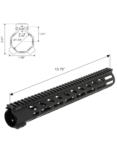 UTG PRO® Arwen Free Float M-LOK® Handguard,14" UTG & UTG Pro - 2