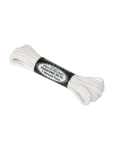 550 Paracord Glow In The Dark (50ft) - White | Atwood Rope MFG Helikon-Tex - 1