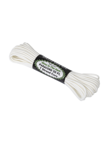 550 Paracord Glow In The Dark (50ft) - White | Atwood Rope MFG Helikon-Tex - 1