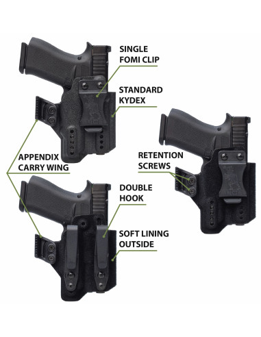 Glock 19 + Olight PL Turbo / PL-PRO / PL-3 / BALDR PRO R | Renny IWB Holster | BGS Battle Gnome Solutions - 2