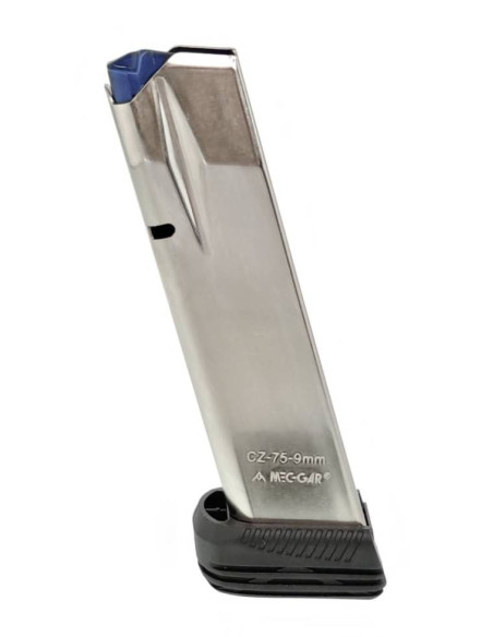 Nickel plated CZ75 / SP-01 / Shadow 1 / 2 - 17+2 Round Magazine | Mec-Gar  - 4