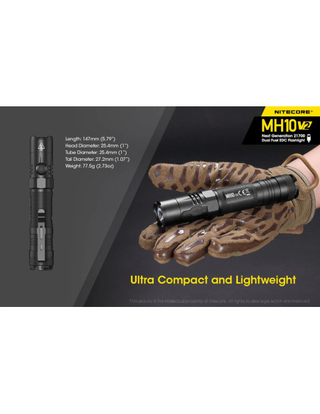 EDC Flashlight MH10 v2 (1200 Lumen) | NITECORE NITECORE - 3