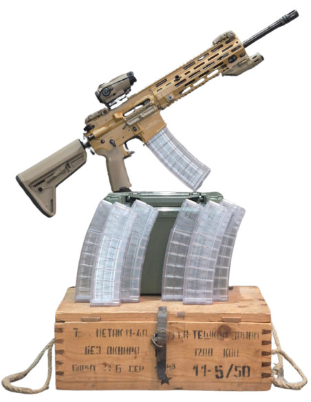 AR15 Combat Bundle | 5.56×45 / .223 | Ammo Box + 7x AR Magazine + AR Operator T-Shirt  - 1